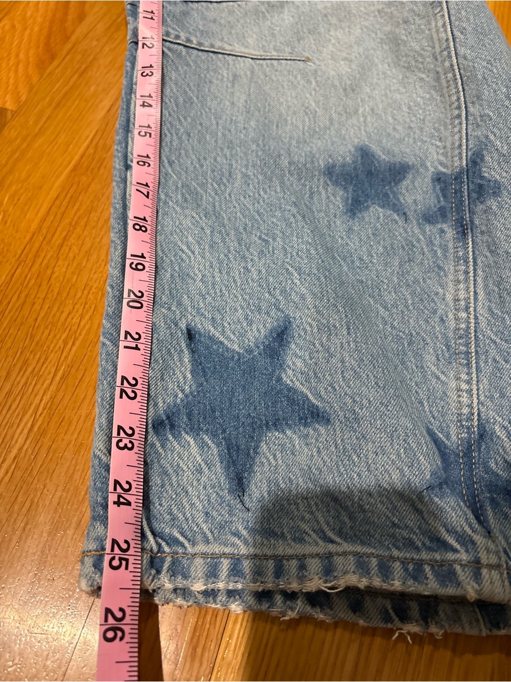 Free People We The Free Good Luck Shadow Star Barrel Jeans 27 Baggy - Picture 9 of 9